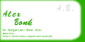 alex bonk business card